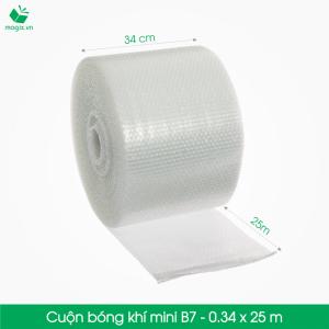 B7 - Cuộn bóng khí  - màng xốp hơi Size 34x 25m- Hộp giấy Carton đóng gói gửi hàng thu hộ COD