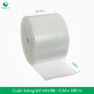 B9 - Cuộn bóng khí  - màng xốp hơi  -Size 34x 100m- Hộp giấy Carton đóng gói gửi hàng thu hộ COD