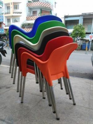 Ghế nhựa chân gỗ, ghế nhựa đúc thanh lý