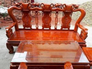 Bộ bàn ghế phòng khách gỗ xoan ta tay 10 Đồ Gỗ Mạnh Tráng giao hàng miễn phí trong bán kính 30km