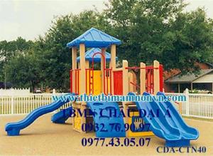 Cầu trượt mầm non, các loại cầu trượt hai máng và cầu trượt máng đôi mới 2017