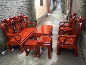 Bộ bàn ghế xà cừ tay 10