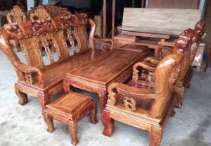 Bộ minh quốc đào tay 12 gỗ hương vân
