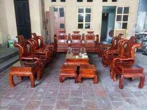 Bộ tần thủy hoàng 10 món gỗ hương vân Đồ Gỗ Mạnh Tráng