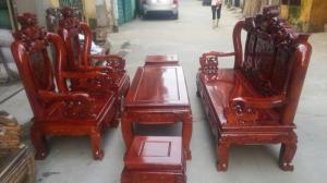 Bộ ghê đỉnh gỗ xà cừ tay 10