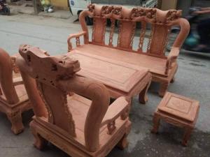 Bộ bàn ghế hương đá tay 12 Đồ Gỗ Mạnh Tráng hàng k tì vết
