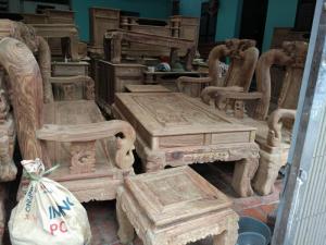Bộ Bàn ghế gỗ minh quốc đào tay 14 hương vân Đồ Gỗ Mạnh Tráng