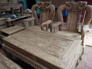 Bộ Bàn ghế gỗ minh quốc đào tay 14 hương vân Đồ Gỗ Mạnh Tráng