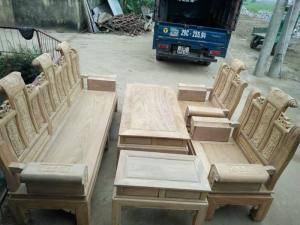 Bộ bàn ghế âu á kiểu cuốn thư tay hộp bộ 2m2 và bộ 2m4 gỗ lim