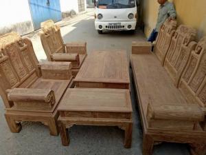 Bộ Bàn Ghế Như Ý Voi Hộp Gỗ Hương Vân Bộ 2m2 và 2m4