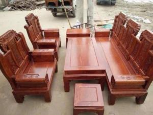 Bộ Bàn Ghế Như Ý Voi Hộp Gỗ Hương Vân Bộ 2m2 và 2m4