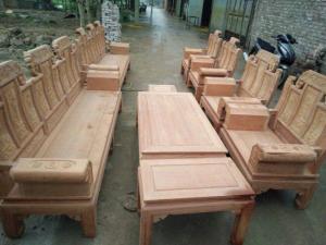 Bộ Bàn Ghế Như Ý Voi Hộp Gỗ Hương Vân Bộ 2m2 và 2m4