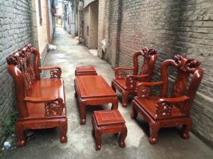 Bộ Bàn Ghế Gỗ Tràm Phun Pu Giả Mun