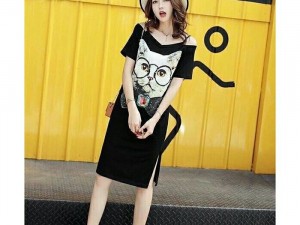 Hàng nhập - Đầm thun hình mèo.