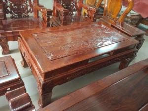Bộ Bàn Ghế Nghê Đỉnh Tay Khuỳnh Gỗ Hương Vân