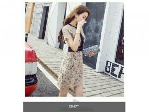Đầm ren hoa Chất ren hàn quốc