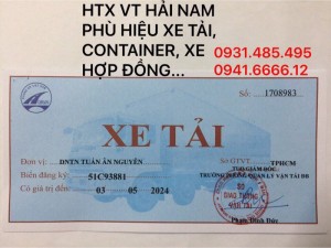 Phù hiệu xe tải  xe hợp đồng, xe đầu kéo. HTX VT HẢI NAM cn Bình Phước