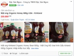 Mặt hàng Mật ong Mỹ tham gia VIP Partner trên Mua Bán Nhanh
