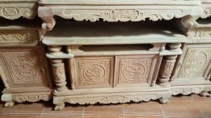 Kệ Tivi Cột Nho gỗ hương vân