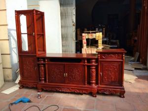 Kệ Tivi Loại Lệch - gỗ hương vân, gỗ gụ