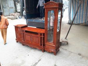 Kệ Tivi Loại Lệch - gỗ hương vân, gỗ gụ