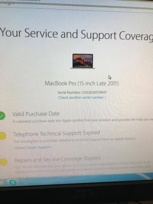 Macbook Pro 2011 - 750 gb , 8gb ram, 15.6 inch - Hư main board
