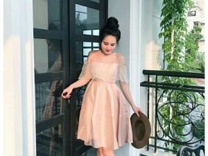 Đầm poly phối lưới