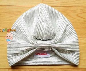 Nón Turban Cho Bé Xếp Ly Nhũ Bạc tại Cycybon