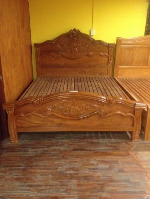 Giường ngủ gỗ gõ đỏ đẹp 1,6x2m -GN08