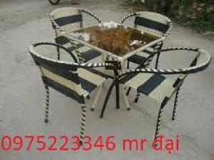 Cần thanh lý bàn ghế cafe nhựa giả mây hàng xuất khẩu tồn kho giá rẻ tại xưởng sản xuất