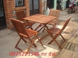 Cần thanh lý gấp bàn ghế gỗ nhựa đúc chân ống nhôm và chân ống inox 27, bàn ghế nhựa giả
