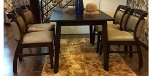 Bộ bàn ăn gỗ cao su sala 4 ghế xuất khẩu