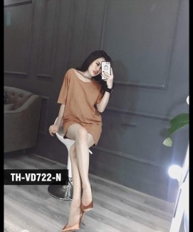 Đầm Suông cổ Phối Dây Kim Loại