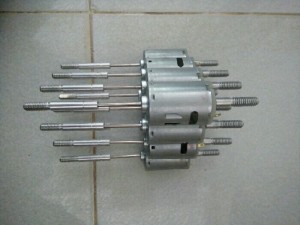 Motor 12 v DC có trục quạt trước sau