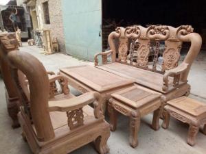 Bộ bàn ghế giả cổ minh quốc đào gỗ gụ