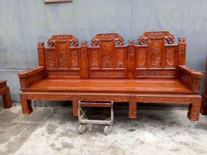 Bộ Bàn Ghế Kiểu Âu Á Hộp Như Ý Voi, Tay Đặc gỗ hương vân bộ 2m2 và 2m4