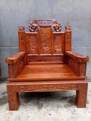 Bộ Bàn Ghế Kiểu Âu Á Hộp Như Ý Voi, Tay Đặc gỗ hương vân bộ 2m2 và 2m4