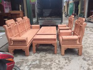 Bộ bàn ghế phòng khách âu á hộp kiểu như ý voi gỗ hương đá