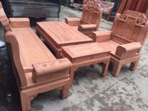 bộ bàn ghế phòng khách âu á hộp kiểu như ý voi gỗ hương đá