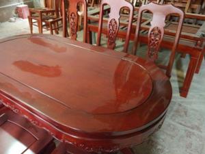 Bộ Bàn Ghế Ăn Gỗ Trẹo trạm khắc đẹp 1m6 và 1m8