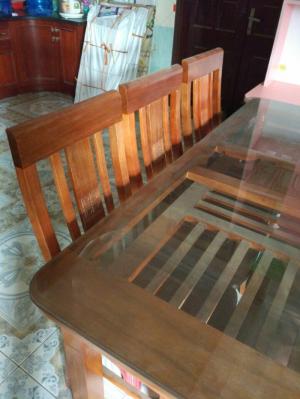 Bộ Bàn Ghế Ăn 2 Tầng gỗ trẹo