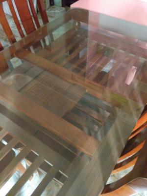 Bộ Bàn Ghế Ăn 2 Tầng gỗ trẹo