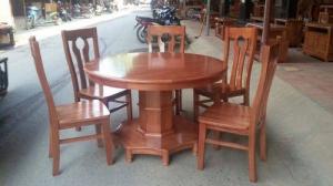 Bộ Bàn Ghế Phòng Ăn Kiểu Bàn tròn - gỗ xoan đào
