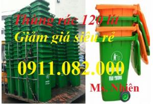 Phân phối thùng rác 120 lít, 240 lít giá rẻ- 2 bánh xe nắp kín
