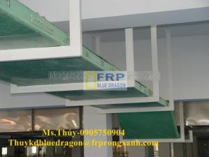 Tấm lót sàn frp grating không gỉ sét, sàn đi lại trên mái ngoài trời