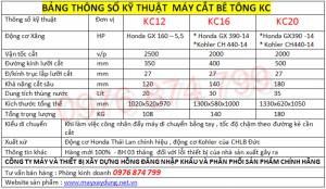 Máy cắt bê tông KC động cơ Honda cắt sâu 18cm