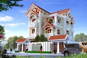 Mẫu 3D biệt thự cổ điển đẹp