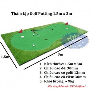 Thảm tập putting golf 1.5m x 3m GP01