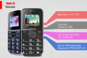 Điện thoại phổ thông Masstel Fami 12 sở hữu thiết kế nhỏ gọn, bắt mắt, được thương hiệu Masstel trang bị các tính năng tốt, cực kỳ hữu ích