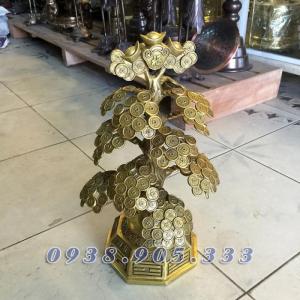 Cây tiền chiêu tài lộc bằng đồng, cây phong thủy tiền vàng